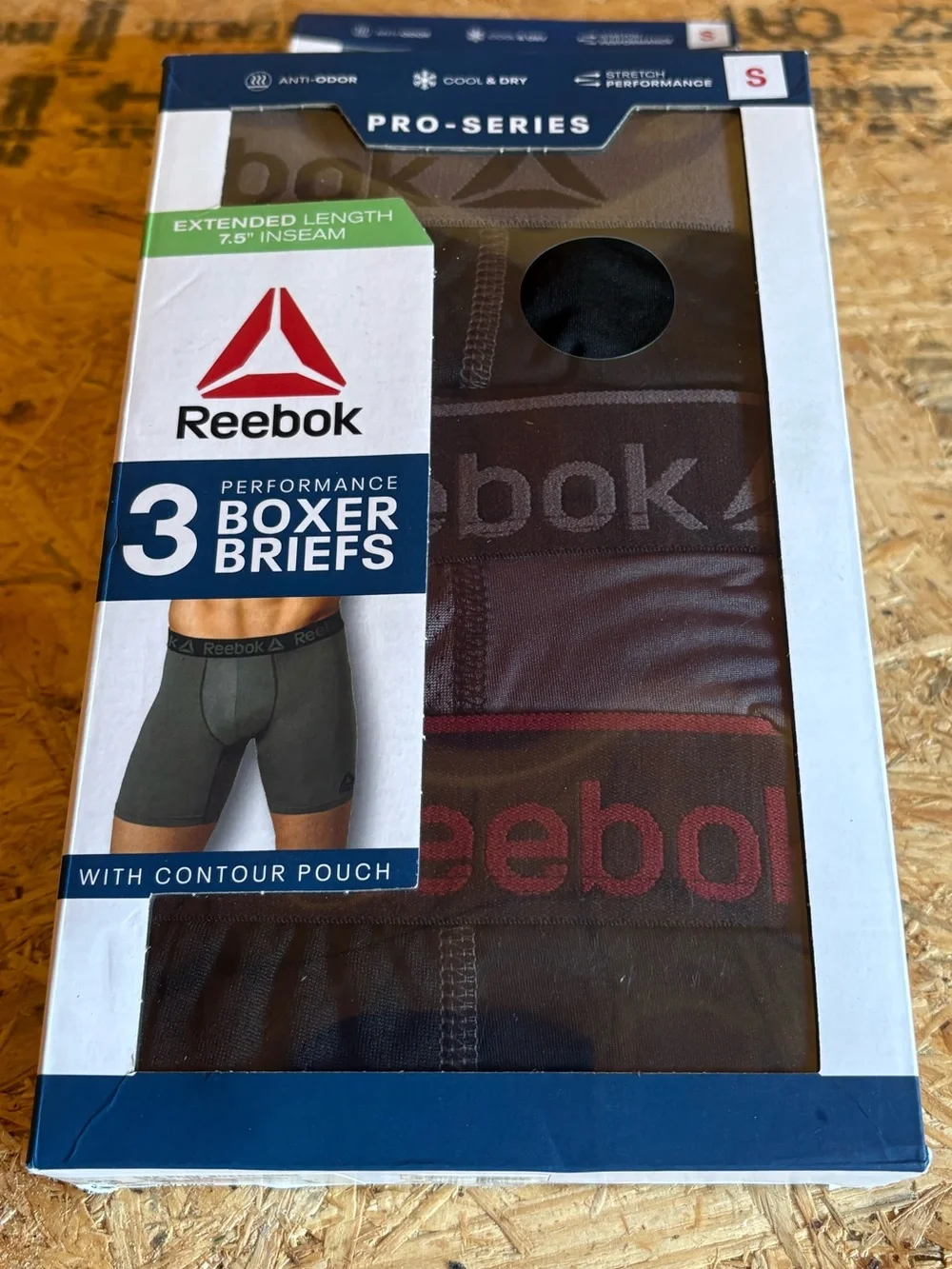 Reebok Men's Underwear Pro Series Performance Long Leg Boxer Brief, 7.5-Inch,